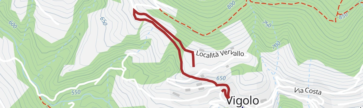 Route map: Panchina Gigante di Vigolo